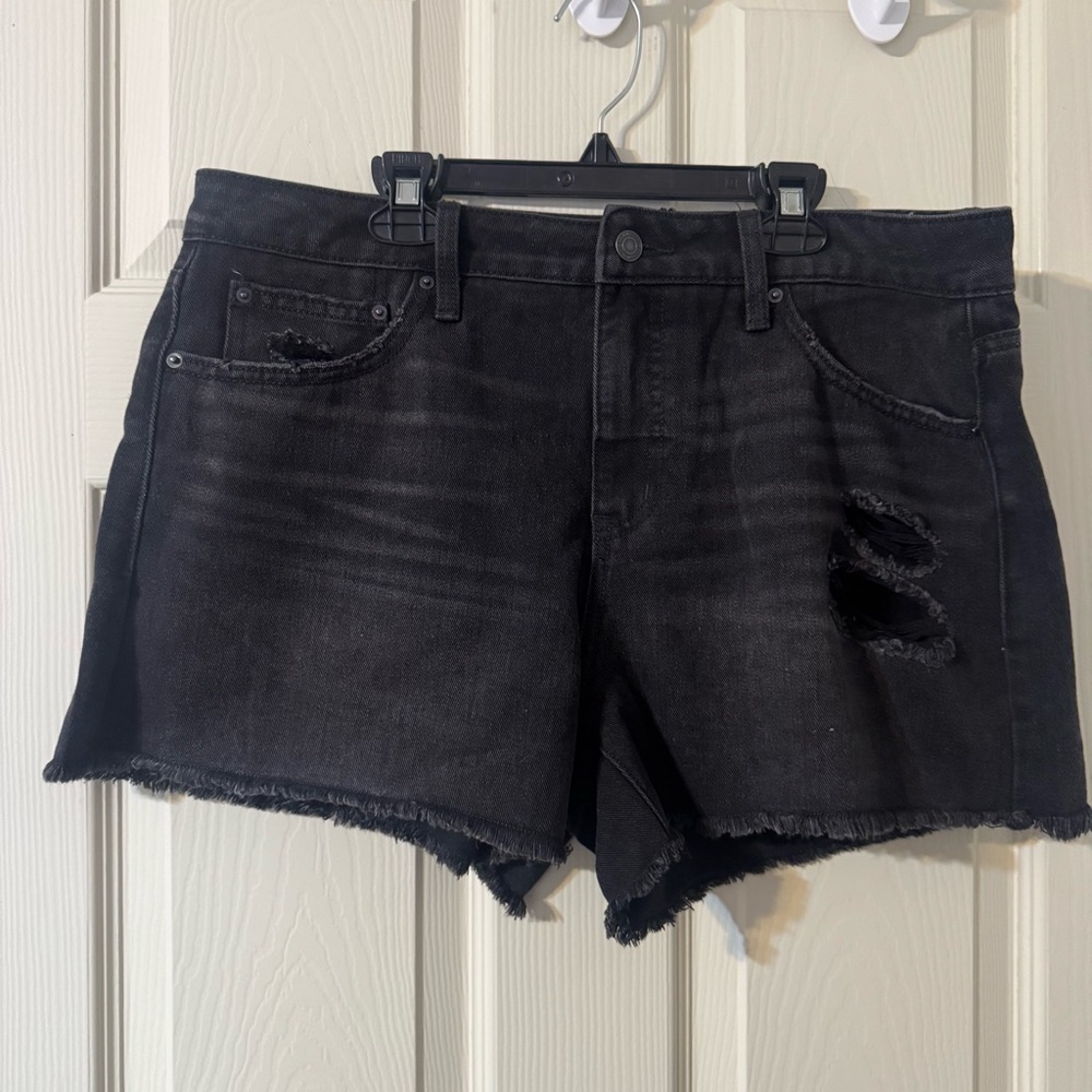 💗5 for $25💗 Time and Tru Black Denim Shorts Size 12 - Picture 2 of 6